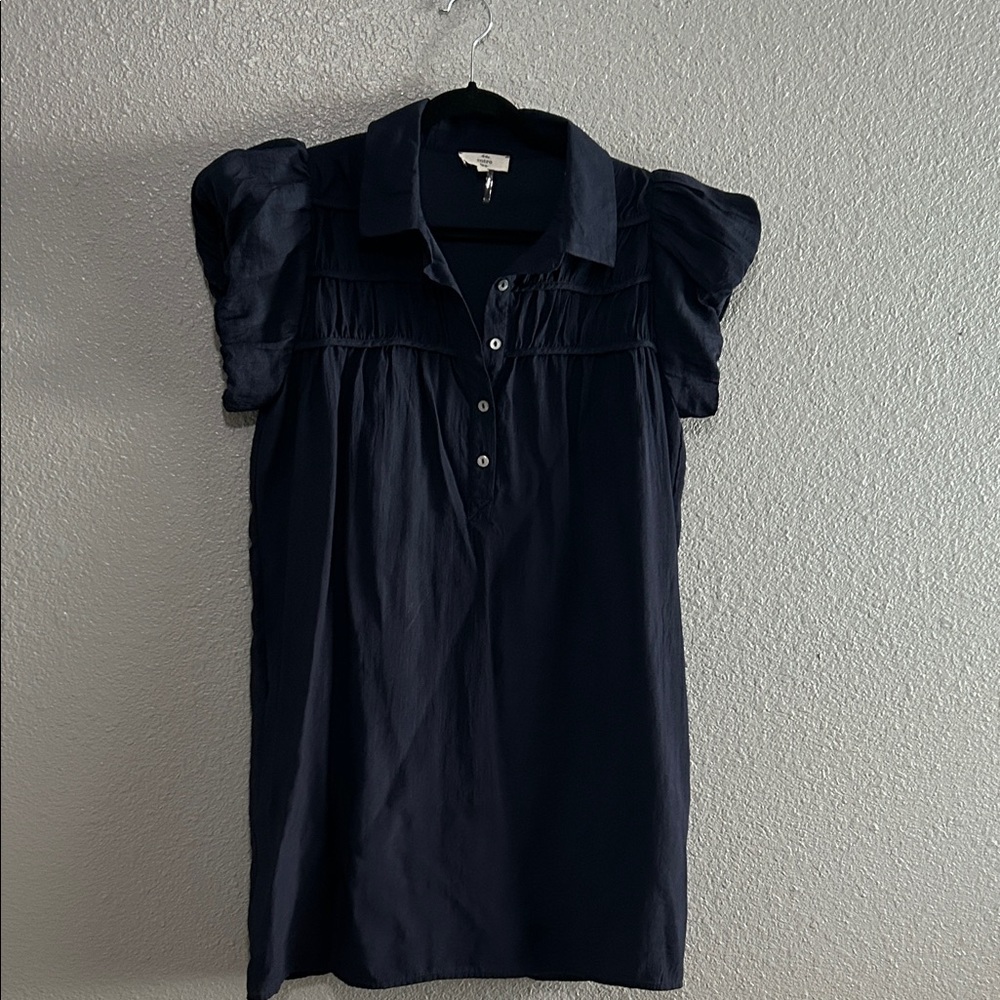 Entro Navy Blue Puff Sleeve Dress